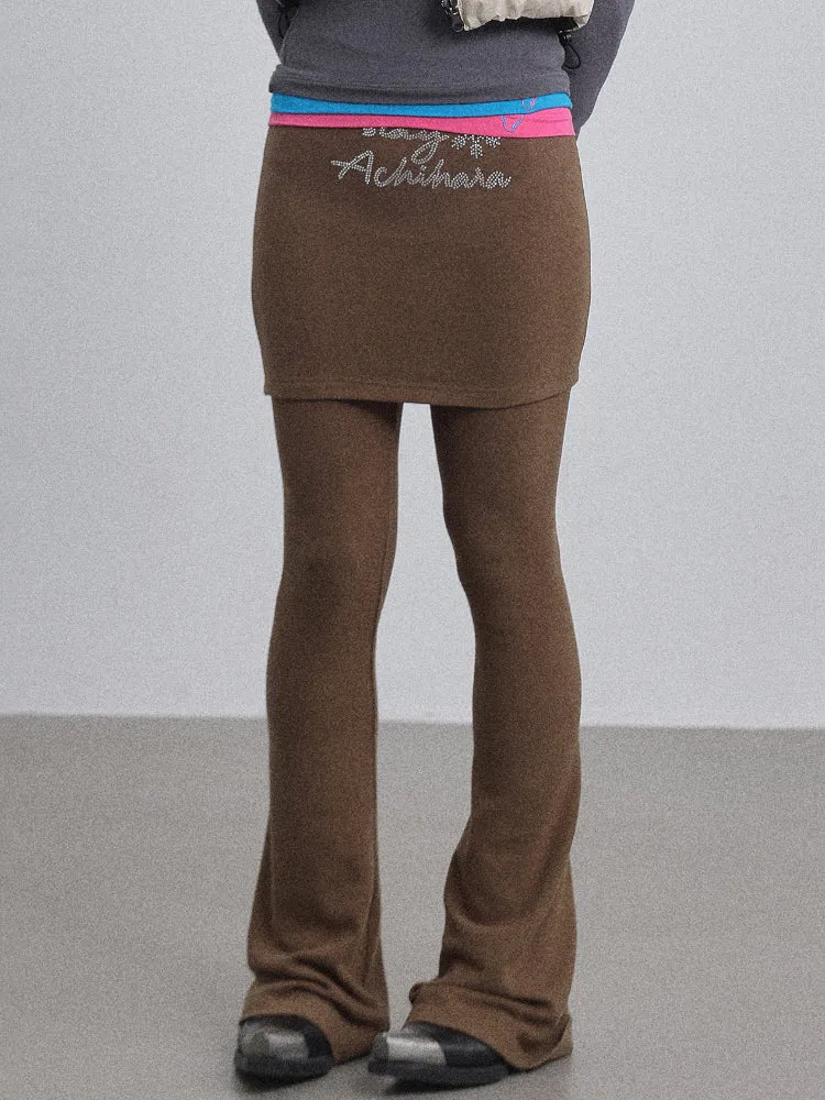 Achihara Dralon Casual Flare Pants