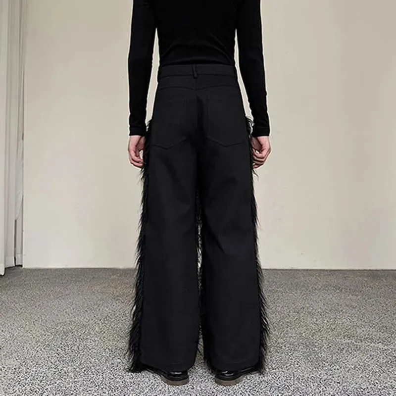 Black Tassels Wide Leg Casual Pants
