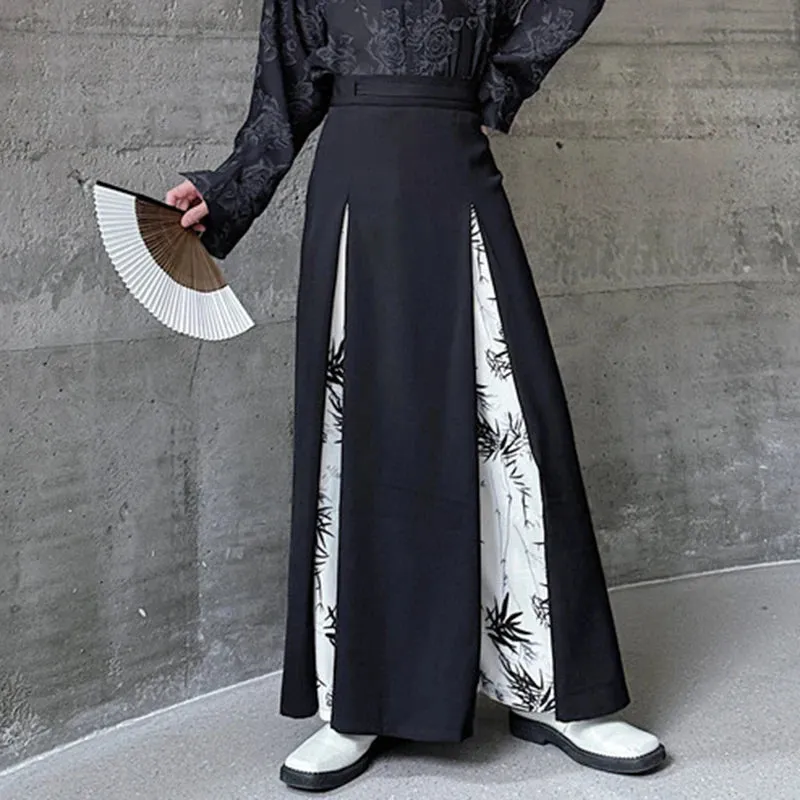 Casual Patchwork Chinese Style Loose Pants