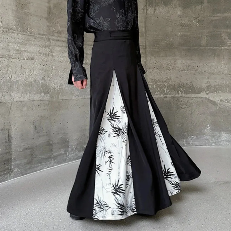 Casual Patchwork Chinese Style Loose Pants